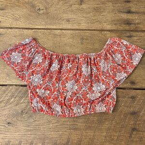 Hollister Off the Shoulder Boho Layered Crop Top